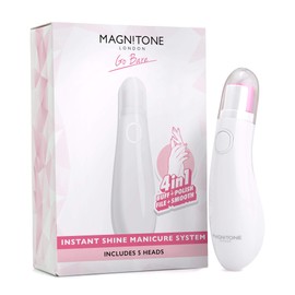 Electric Manicure Pedicure Set, Electric Nail File Nail Cutter with 4 Nail Care Attachments, Instant Shine Manicure System, White