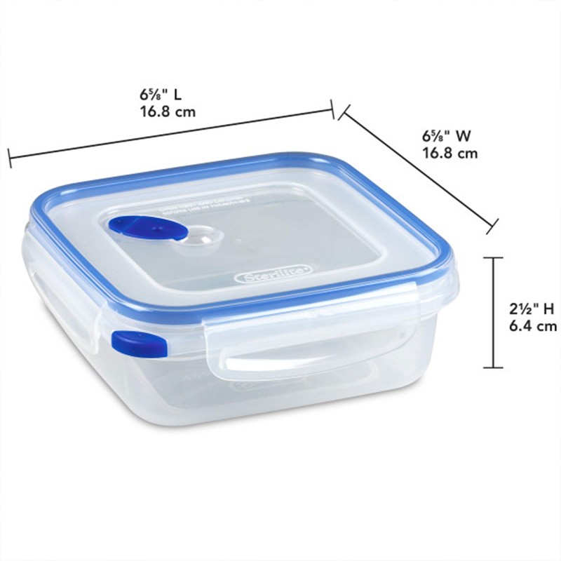 Sterilite Ultra-Seal 4 Cup Square, Airtight Food Storage Container, Latching