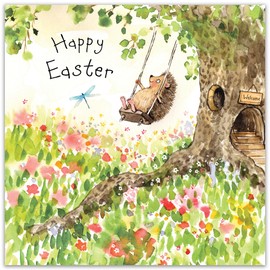 Twizler Easter Card - Cute Hedgehog - Happy Easter Cards for Mum Dad Nan Grandad - Easter Greetings for Son Daughter Grandson Granddaughter Friend