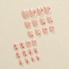 Valentine's Day Press on Nails Short Oval, 24PCS Red Heart