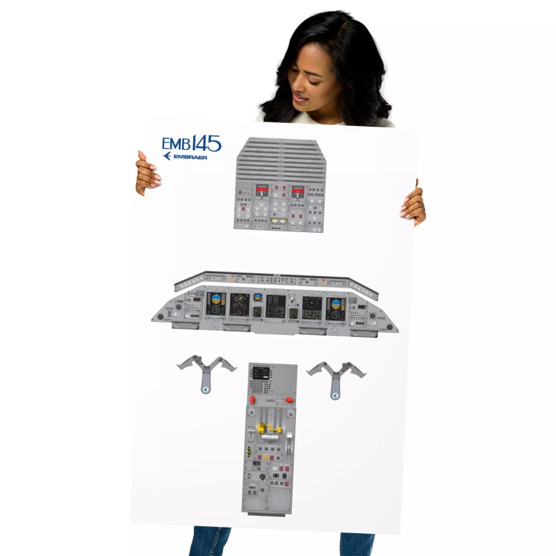 Embraer ERJ 145 Cockpit Training Poster 24in x 36in