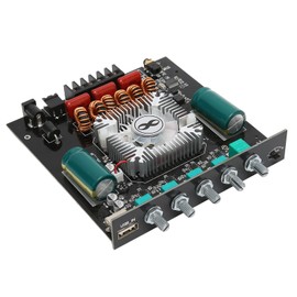 ZK-HT21 2x160W+220W 2.1 Channel Power Amplifier Board, AUX Bluetooth 5.0 USB Stereo Audio Amplifier Subwoofer Amplifier Board, Built-in Fan, DC15~36V