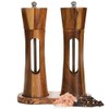 Wooden Salt and Pepper Grinder Set with Tray, 8 Inch