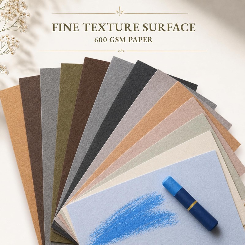 Somime 5x7 Sanded Pastel Paper Pad, 600gsm 12 Sheets of