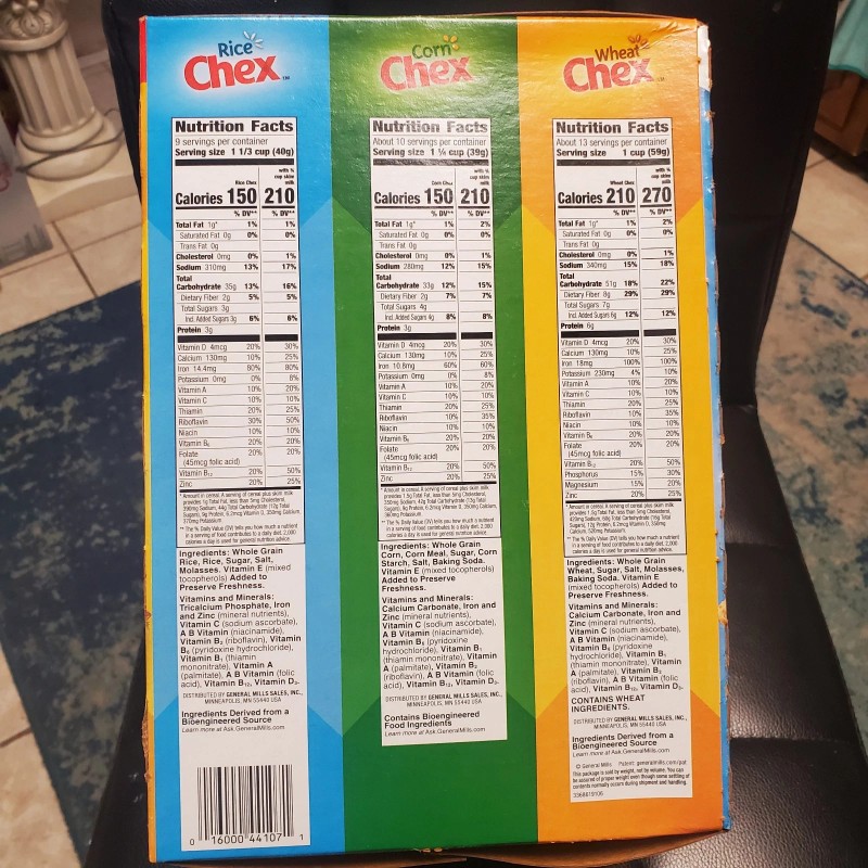 General Mills Chex Cereal Variety Pack, NEW, rice, corn,, and