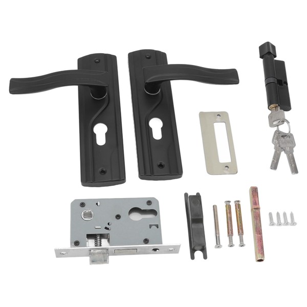 FTVOGUE Bedroom Door Lock Set Thickened Handle Black Door Handle
