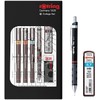 rOtring Isograph Fineliner and Pencil College Set, 3 Technical Pens