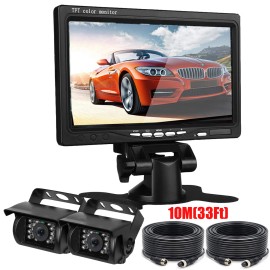 iPoster Car IR Rear View Back up Camera Reversing Cam + 7" TFT-LCD Monitor for RV Truck
