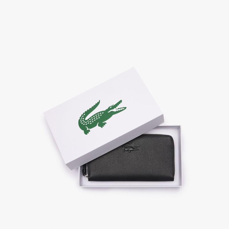 Lacoste Cartera Billfold City Court de piel mujer, Negro, Talla