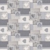 QPC Direct Knitted Hearts Grey PVC Oilcloth Table Cover Vinyl