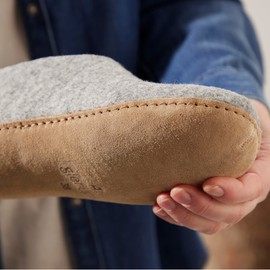 glerups dk A shoes, unisex adult felt slippers, casual shoes, leather sole (Glerups) - Grey grey, size: 44 EU