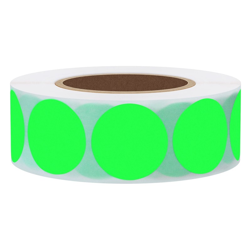 Hybsk 1 Inch Round Blank Fluorescent Green Shooting Target Pasters