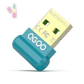 USB Bluetooth Adapter for PC - QGOO Bluetooth Dongle 5.3 EDR, Wireless Receiver for Desktop Computer Laptop Windows 8.1/10/11（green-187）