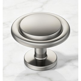 Satin Nickel Round Euro Style Cabinet Knobs, 1-1/4 Inch, 30 Pack