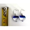Murano Glass, Handcrafted Unique Jewelry, Heart Earrings, 925 Sterling Silver