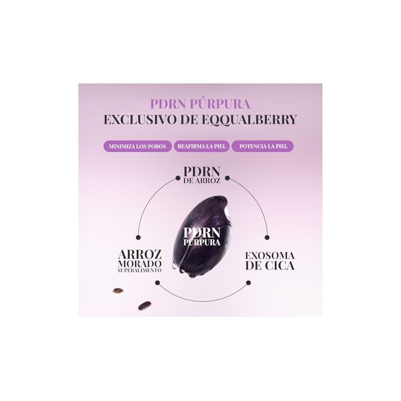 EQQUALBERRY Suero Facial Purple PDRN Minimiza Poros 30 ml