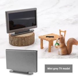 eMagTech Dollhouse Miniature TV 1:12 Scale Plastic Mini Television Simulation TV with Remote Control Mini Furniture Model Toy Dollhouse Decoration Accessories