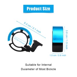 SAVITA 2pcs Bicycle Bell, Innovative Aluminum Bicycle Ring Q Design Bike Ringer Loud Sound Bike Bell for Electric Bike Mountain Bike, Compatible with 0.875-0.898inch Bike Handlebar (Blue, Black)