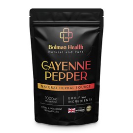 Cayenne Pepper Capsules | 1000mg Per Serving | 120 Vegan HPMC Capsules | Supports Digestion, Circulation & Metabolism | Natural Herbal Supplement | Non-GMO | Gluten-Free