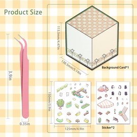 Oslynia 9 Pcs 3D Scene Stickers, DIY 3D House Stickers for Adults Youth Kids Relief Stress, Cute Funny Sticker Scene for Laptop, Water Bottle, Phone, Waterproof Vinyl Make Your Own Sticker Pack