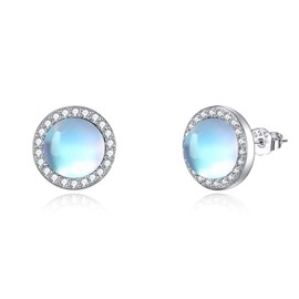Moonstone Earrings for Women 925 Sterling Silver Irish Celtic Knot Earrings Leverback Jewellery Gifts, Sterling Silver