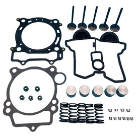 Tuzliufi Cylinder Head Top End Valve Gasket Kit for Yamaha YFZ450 YFZ 450 ATV 2004 2005 2006 2007 2008 2009 Intake Center Exhaust Valves Spring Seal Lifter Collet Z1209