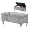 mikibama Velvet Storage Ottoman Benches for Bedroom End of Bed,Diamond