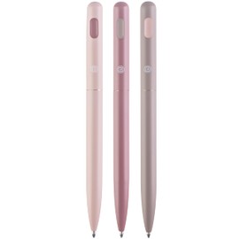 DIVERSEBEE Black Ink Ballpoint Pens, 3 Pack Retractable No Bleed Bible Pens, Cute Aesthetic Pastel Pens for Teachers, Bible Study Journaling Supplies, School Office Gifts Accessories, 1.0mm (Blush)