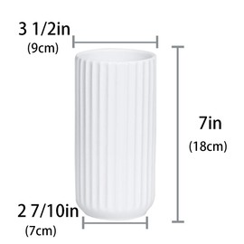 Jarrón de cerámica para decoración del hogar y centros de mesa, 7 pulgadas, ideal como regalo para amigos y familiares, Navidad, bodas, despedidas de soltera, Blanco, 17.78 cm