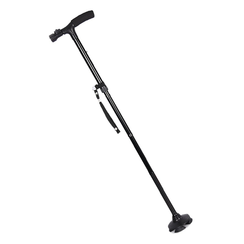 Aluminium Alloy Crutch LED Light Shock Absorption Quad Foot T