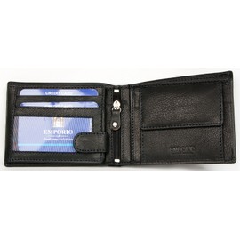 Emporio Luigi Benetton Genuine Leather Wallet Black, black, Classic