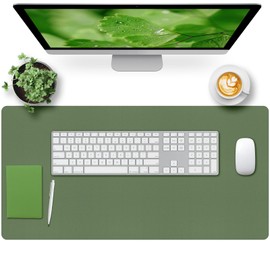 Bloss Green Desk Mat, Desk Matt for Desktop, Large Leather Desk Pad, Desk Pad Mat Waterproof, Computer Mat for Office/Home/Decor/Desk Protector(31.5 x 15.7 Inches)