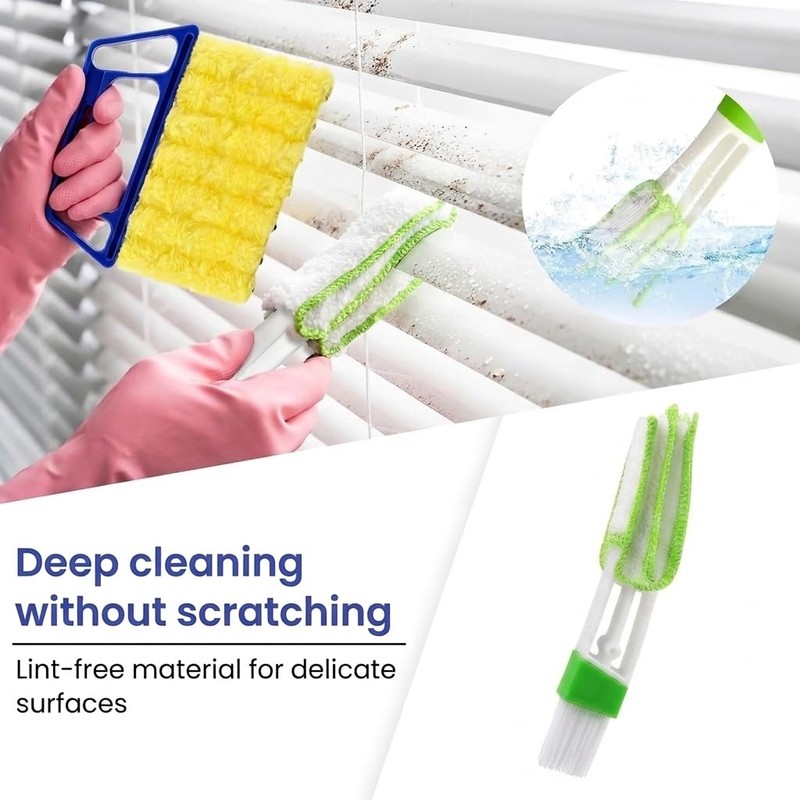 Blind Cleaner Duster Tool Set,4Pcs 7-Finger Microfiber Blind Duster