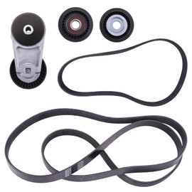 243857 Drive Belt Tensioner and Idler Pulley Serpentine Belt kit Compatible with Maserati Ghibli Levante Quattroporte 3.0 3.8L V6 2013-2020 Engine Drive Belt Tensioner Pulley 278950, 278940, 286570