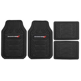 Dodge Weatherpro 4 Piece Floor Mats Set, Floor Mats by Plasticolor (001666R01), Black, One Size
