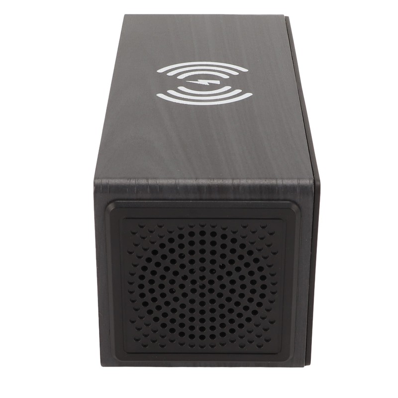 Bluetooth Speaker Digital Wooden Alarm Clock Wireless Charging 15W Dual
