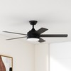 YUHAO 52 Inch Black Ceiling Fan with Light and Remote