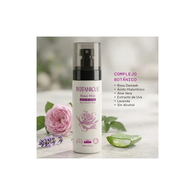 Botanicus Agua De Rosas Tónico Facial Con Ácido Hialurónico
