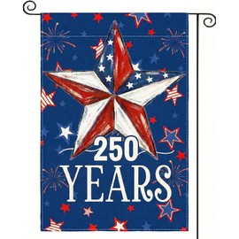 4th of July 250th Anniversary Garden Flag Outside 12x18 Inch Double Sided, Patriotic Independence Day Memorial Day Star Yard Outdoor Decoration