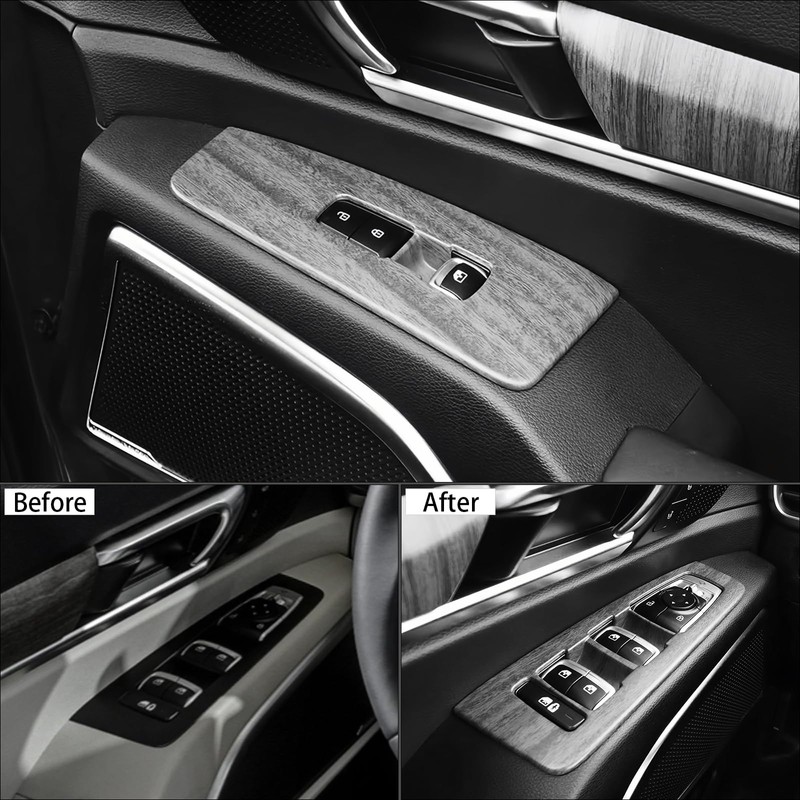 JUIVEEL Car Interior Window Switch Panel Cover Side Door Glass