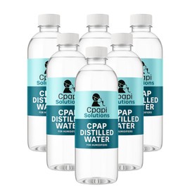 CPAPi Solutions Distilled Water CPAP – 6-Pack Travel Bottles (20 oz) – Steam Purified, Ozonated & Filtered – Made in USA – For All CPAP Machines & Humidifiers