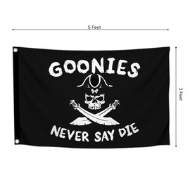 3x5 Feet Never Say Die Flag with 2 Brass Grommets - Funny American Pirate Flag for Boat - Pirate Flags Skull and Swords for Garden Yard Lawn Patio House - Pirate Flag or Black Boat Flags