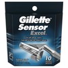 Gillette Sensor Excel Men's Razor Blade Refills, 10 Count
