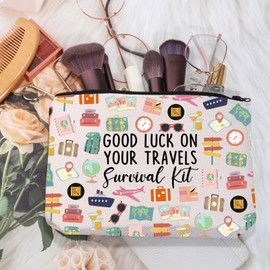 MYSOMY Travel Gift Travels Makeup Bag Good Luck On Your Travels Survival Kit Cosmetic Bag Travels Souvenirs Makeup Bag (Good Luck bag3)