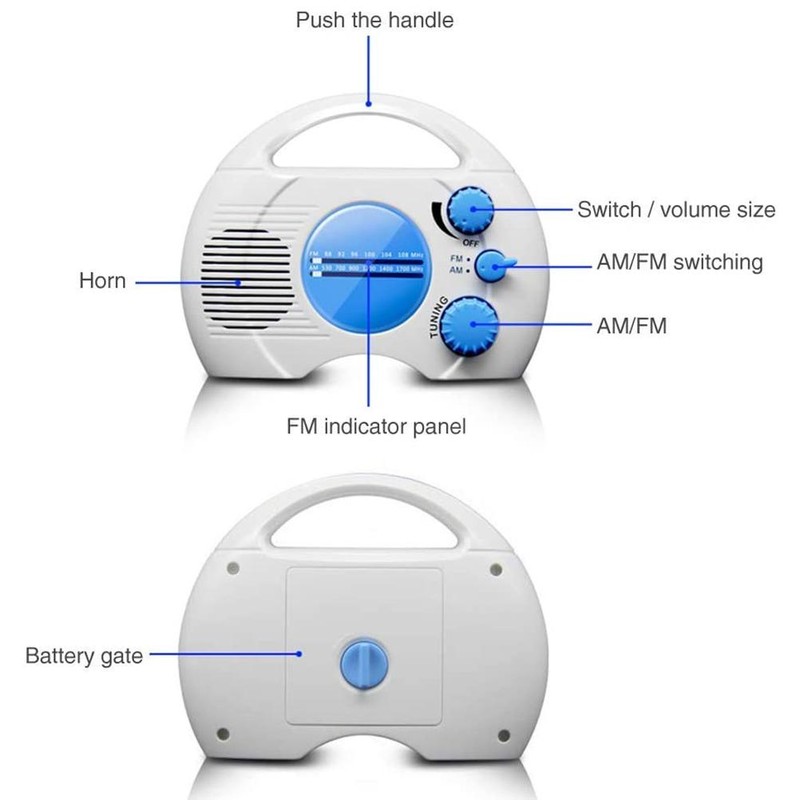 Waterproof Shower Radio Wireless Portable Radio Am/FM Wall Hanging Radio