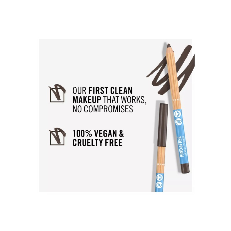 Rimmel Kind & Free Clean Eye Definer Eyeliner Pencil, 002-Pecan,