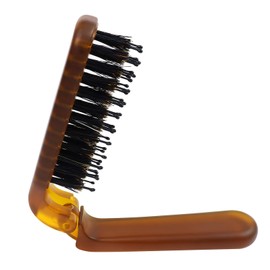 Travel Folding Hair Brush - Portable Pocket Boar Bristle Brush for Men, Women, and Kids - Restore Shine to Thin, Thick, Curly, Straight, Wet, Dry Hair