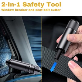 FRONTLINE Window Breaker and Seatbelt Cutter (2 Pack) Car Window Glass Breaker Safey Hammer Emergency Escape Tool Car Accessories