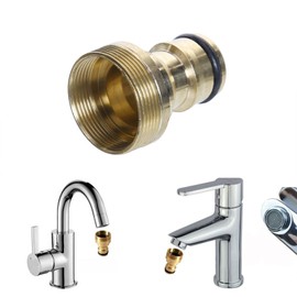Starnearby Universal Tap Connector for Mixer Tap, Hose Adapter, Hose Coupling, Quick Coupling, Garden Hose Connection (Male Thread)