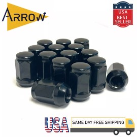 ARROW 20x 1.4" Black M14x1.5 Bulge Acorn Lug Nuts 3/4" Hex| Dodge Durango Ram1500 etc